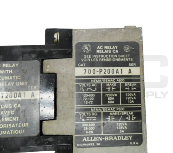ALLEN BRADLEY 700-PT200A1 /A RELAY W/ 700-PT /A W/ PA236 W/ 700-P200A1 /A - Image 5