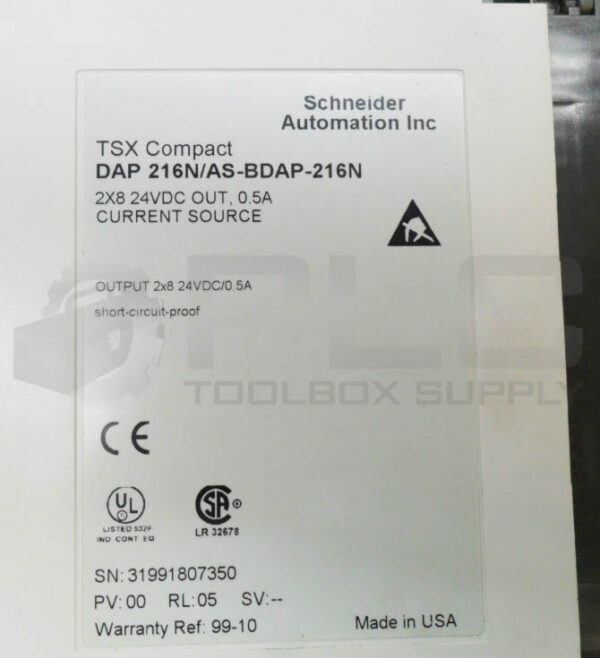 LOT OF 2 SCHNEIDER AUTOMATION DAP216N/AS-BDAP-216N OUTPUT MODULE 24VDC - Image 5