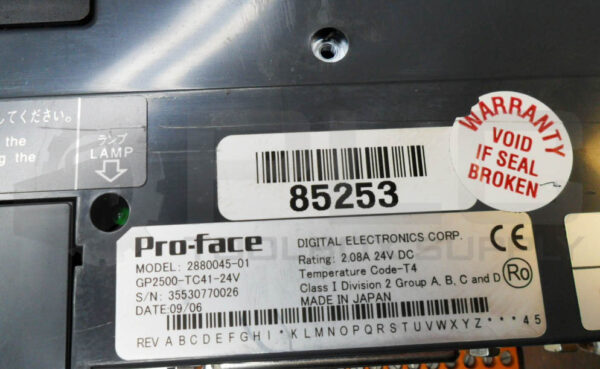 PRO-FACE GP2500-TC41-24V OPERATOR INTERFACE 2880045-01 W/ CA3-MBPALL-41 - Image 6