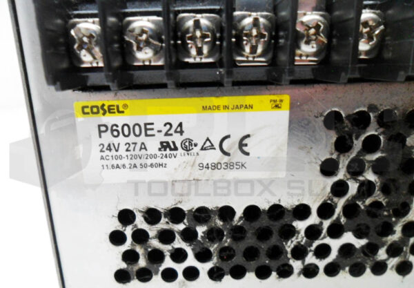 COSEL P600E-24 POWER SUPPLY 24V 27A - Image 5
