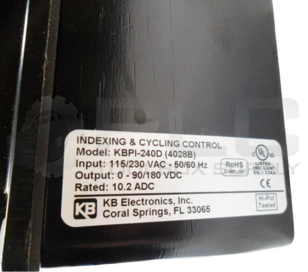 KB ELECTRONICS KBPI-240D(4028B) INDEXING & CYCLING CONTROL 115-230VAC 50/60HZ - Image 5