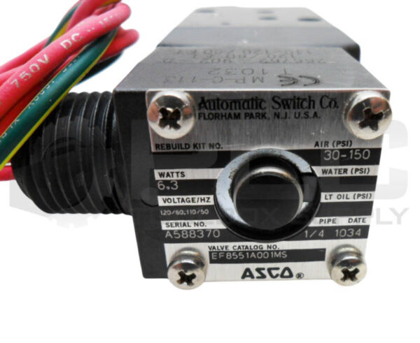 NEW ASCO EF8551A001MS SOLENOID VALVE 1/4" NPT 30-150PSI W/ 266762-902-D COIL - Image 7