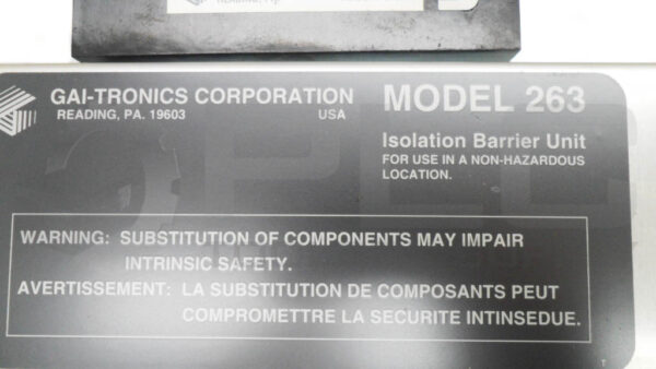 GAI-TRONICS 263 ISOLATION BARRIER UNIT 110-220V 47-63HZ 0.5A - Image 6