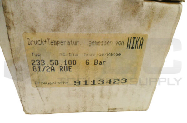 NEW WIKA 1.4571 PRESSURE GAUGE 0-87PSI *READ* - Image 6