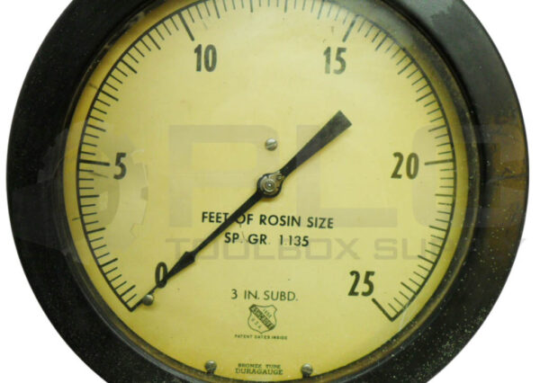 ASHCROFT SP. GR. 1.135 TEST GAUGE 0-25' ROSIN SIZE 3 IN SUBD - Image 2
