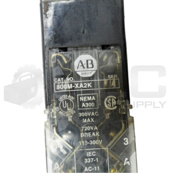ALLEN BRADLEY 800MR-QA24S /D PUSH BUTTON RED W/ 800M-X2AK /A CONTACT BLOCK - Image 4