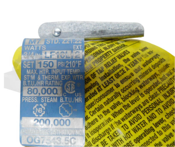 NEW WATTS 3/4 LF10L-2 150-210 TEMPERATURE/PRESSURE SAFETY RELIEF VALVE *READ* - Image 5