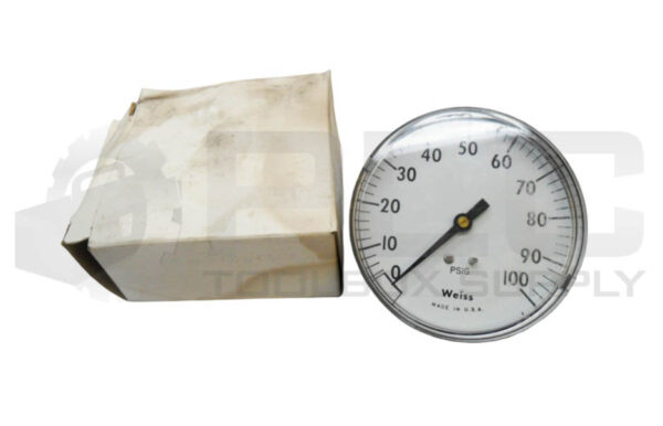 NEW WEISS TL35P-0-100 PRESSURE GAUGE 0-100PSIG *READ*
