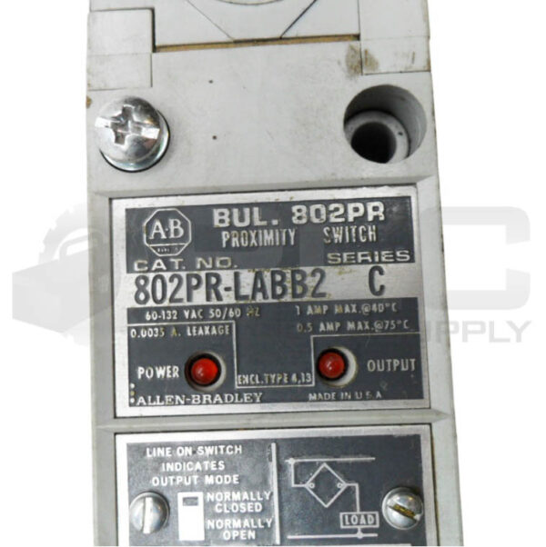 ALLEN BRADLEY 802PR-LABB2 /C PROXIMITY SWITCH 60-132VAC 50/60HZ 1A - Image 4