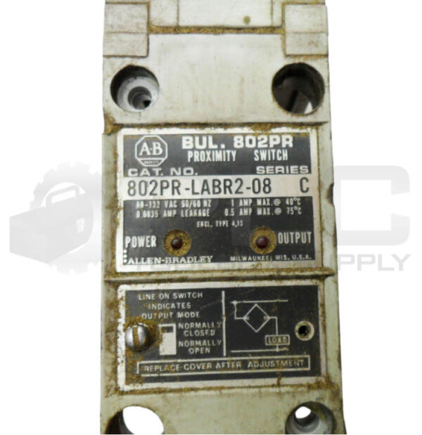 ALLEN BRADLEY 802PR-LABR2-08 /C PROXIMITY SWITCH 60-132VAC 50/60HZ 1A *READ* - Image 4