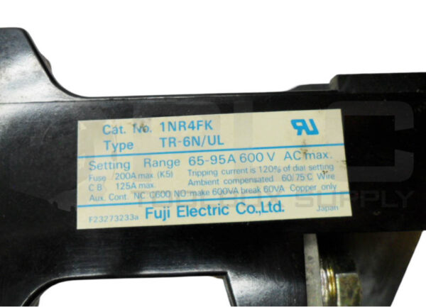 NEW FUJI ELECTRIC TR-6N/UL THERMAL OVERLOAD RELAY 65-95A 600VAC 1NR4FK *READ* - Image 5