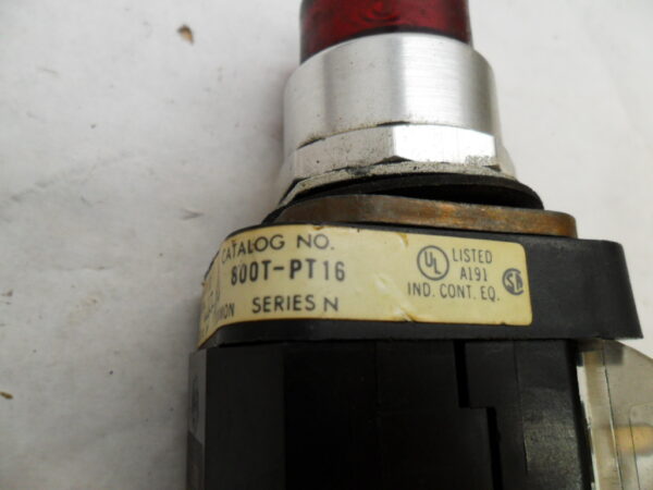 LOT OF 4 ALLEN BRADLEY 800T-PT16 /N PUSH BUTTON RED W/ 800T-XA /C CONTACT BLOCK - Image 6