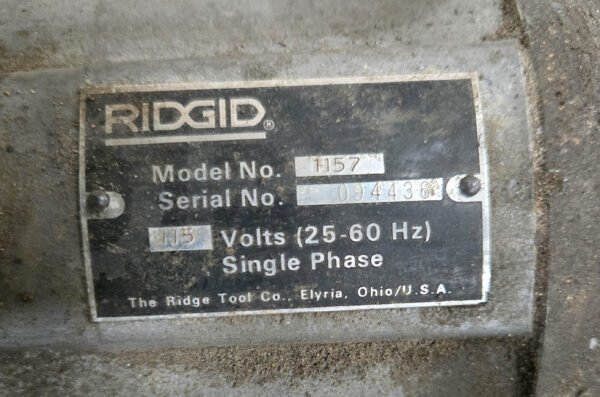 RIDGID 500 PIPE THREADING MACHINE W/ RIDGID 1157 MOTOR 1PH 115V 25-60HZ - Image 6