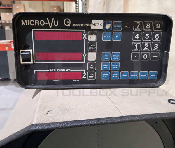 MICRO-VU H14 OPTICAL COMPARATOR 117V 3AMP W/ Q16 COMPUTER AND SPARE GLASS - Image 5