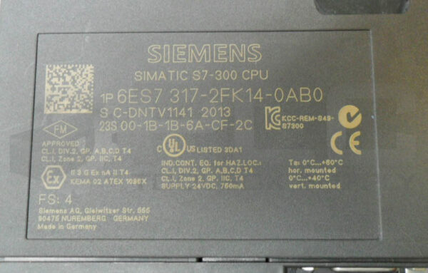 SIEMENS 6ES7 317-2FK14-0AB0 SIMATICS S7-300 CPU MODULE 317-2FK14-0AB0 - Image 7