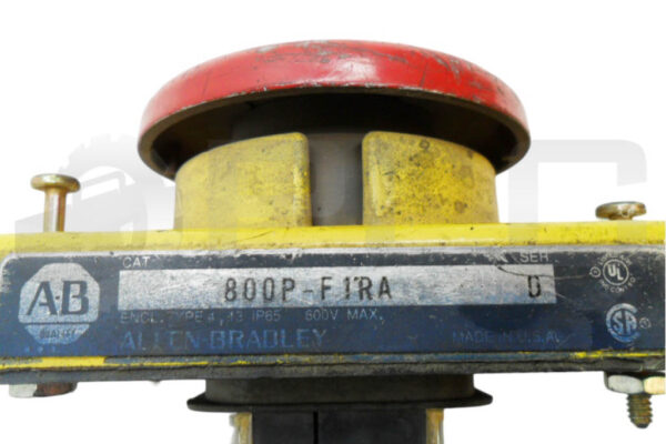 ALLEN BRADLEY 800P-F1RA /D PUSH  BUTTON W/ 800T-XD1 /D CONTACT BLOCK W/ 800T-XD4 - Image 6