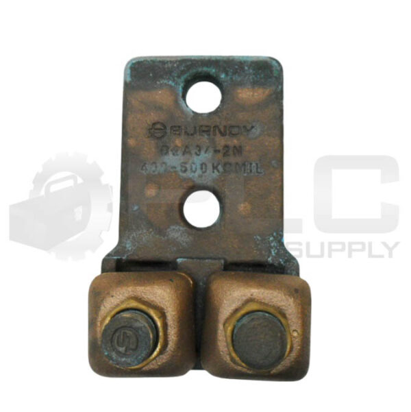BURNDY Q2A34-2N TWO TERMINAL LUG COPPER 400-500 KC MIL - Image 2