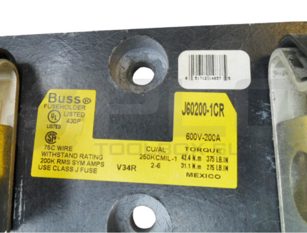 BUSSMANN J60200-1CR FUSE HOLDER 600V 200A - Image 3