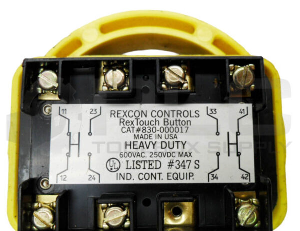 REXCON CONTROLS 830-000017 HEAVY DUTY PUSH BUTTON 600VAC 250VDC - Image 5