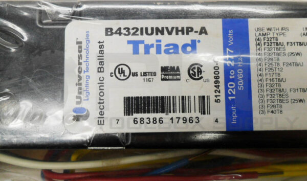 SEALED NEW TRIAD B432IUNVHP-A ELECTRONIC BALLAST 120-277V 50/60HZ - Image 4