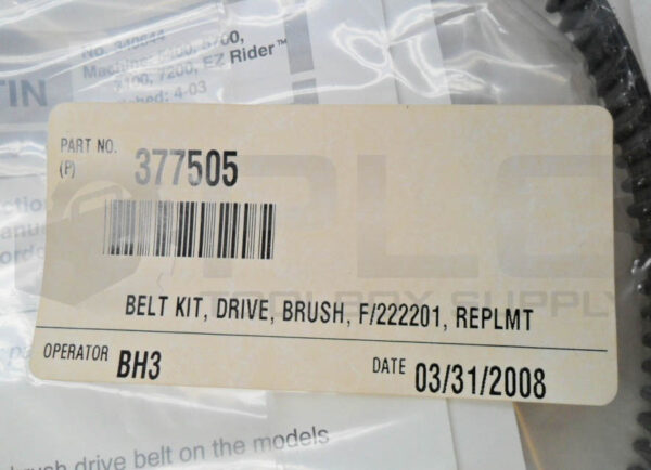 SEALED NEW TENNANT 377505 BRUSH DRIVE BELT KIT 9/16" - Image 3