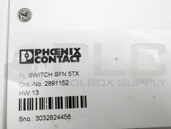 PHOENIX CONTACT FL SWITCH SFN 5TX ETHERNET SWITCH 24VDC 2891152 - Image 5