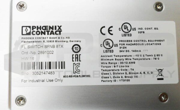 NEW PHOENIX CONTACT FL SWITCH SFNB 8TX INDUSTRIAL ETHERNET SWITCH 2891002 - Image 4