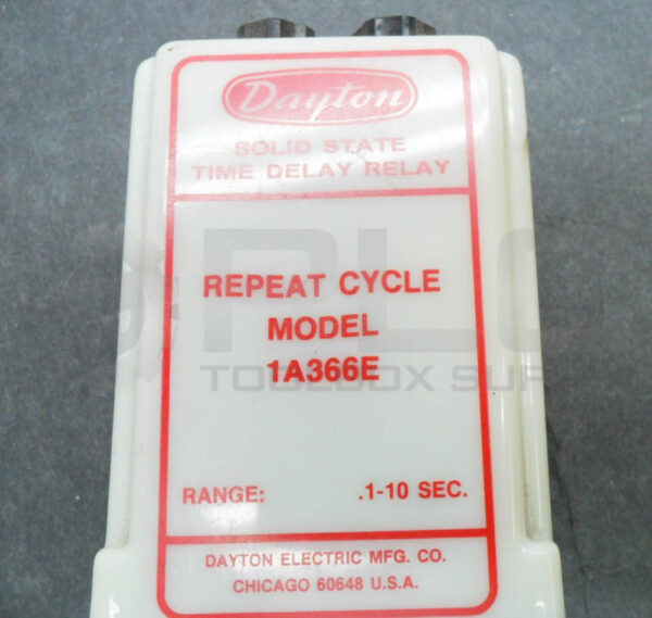 DAYTON 1A366E SOLID STATE TIME DELAY RELAY .1-10SEC 120VAC 50/60HZ 10A - Image 4