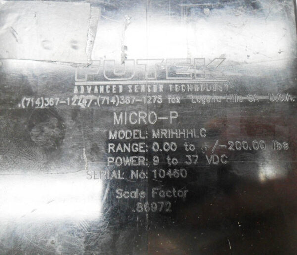 FUTEK MRIHHHLC DIGITAL DISPLAY 9-37VDC MICRO-P - Image 5