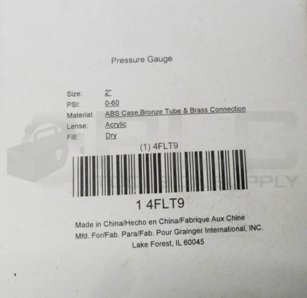 LOT OF 2 NEW GRAINGER 4FLT9 PRESSURE GAUGE 2" 0-60PSI - Image 6