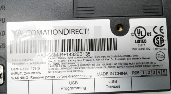 AUTOMATION DIRECT EA7-S6M-R+14326B135 TOUCH PANEL 5-3/4" - Image 5