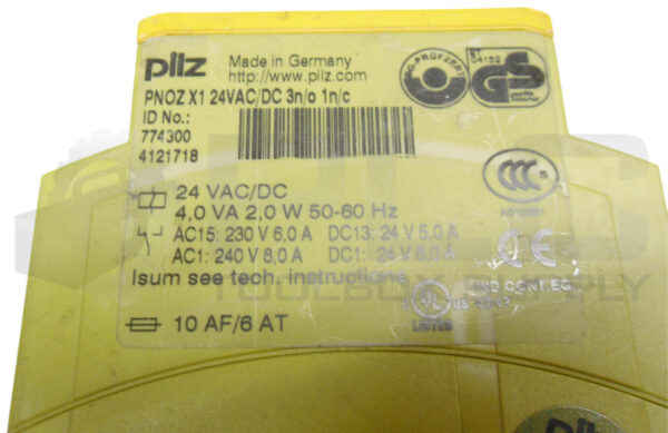 PILZ PNOZ X1 24VAC/DC 3 N/O /N/C SAFETY RELAY - Image 4