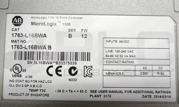 NEW ALLEN BRADLEY 1763-L16BWA /B MICROLOGIX 1100 *UPS RED AVAILABLE* - Image 5