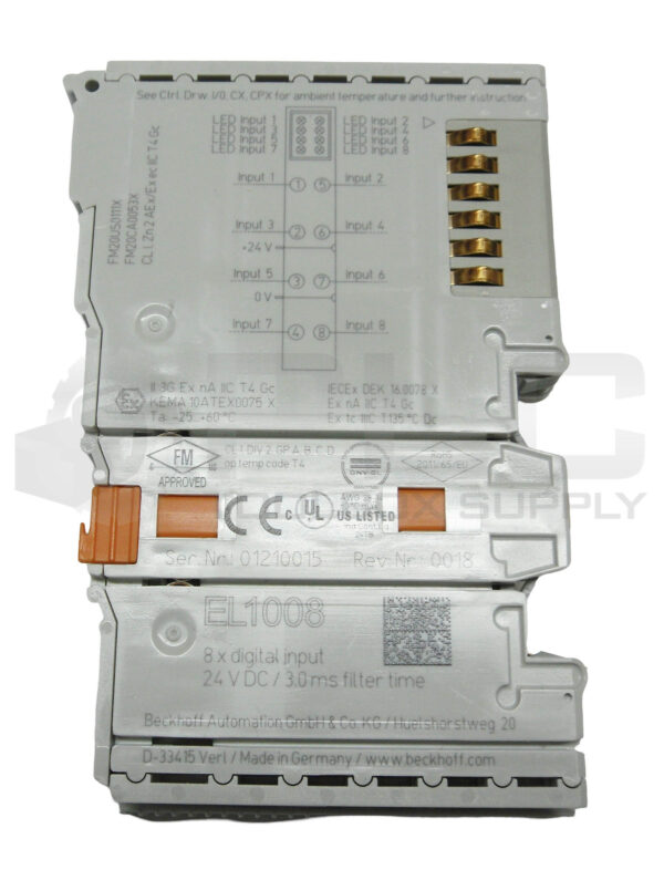 BECKHOFF EL1008 ETHERCAT TERMINAL 8 CHANNEL 24VDC - Image 4