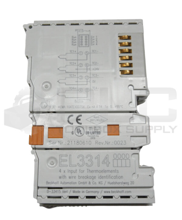 BECKHOFF EL3314 THERMOCOUPLE INPUT TERMINAL 4 CHANNEL 16 BIT - Image 4