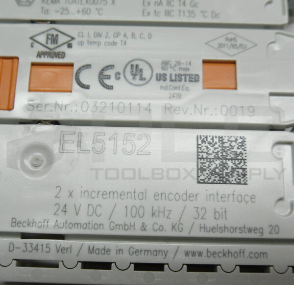 BECKHOFF EL5152 ETHERCAT TERMINAL 2 CHANNEL 24VDC - Image 5