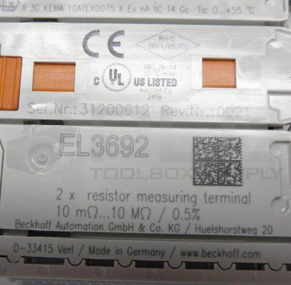 BECKHOFF EL3692 ETHERCAT TERMINAL 2 CHANNEL - Image 5