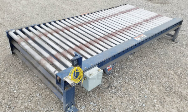 POWERED CHAIN DRIVEN LIVE ROLLER CONVEYOR Between Frame: 52in x 12ft