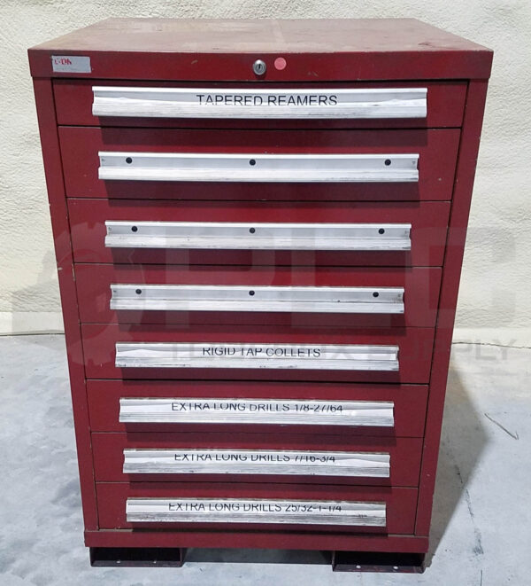 LYON TOOL CABINET CHEST, 8 DRAWER, 30" W x 29" D x 44.25" H