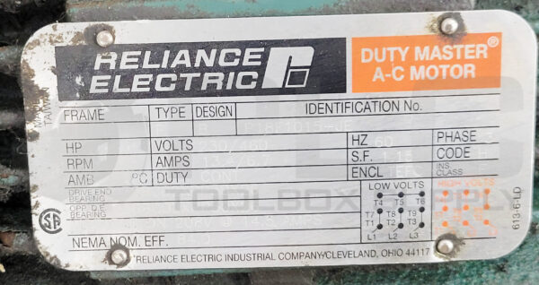 RELIANCE ELECTRIC P18F-1015-JE MOTOR AC W/ FALK 1425WBM2A GEARBOX - Image 7