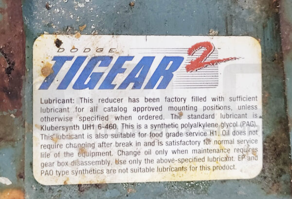 RELIANCE ELECTRIC P56H1391G DUTY MASTER A-C MOTOR W/ TIGEAR 13Q10R56 GEARBOX - Image 4