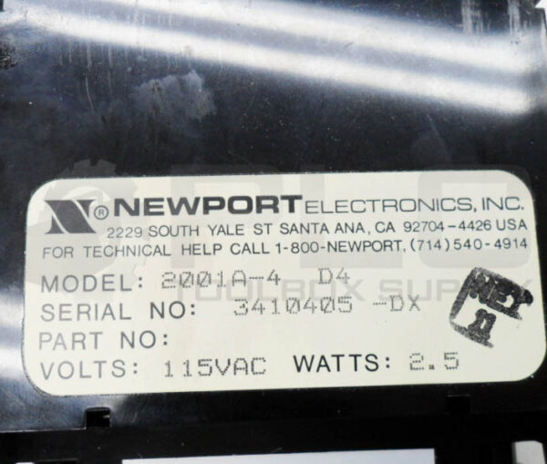 NEWPORT ELECTRONICS 2001A-4 D4 VOLTAGE METER PANEL MOUNT 115VAC 2.5W - Image 4