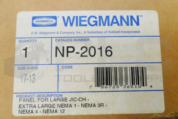 SEALED NEW HUBBELL WIEGMANN NP-2016 GALVANIZED BACK PANEL 17" X 13" - Image 3