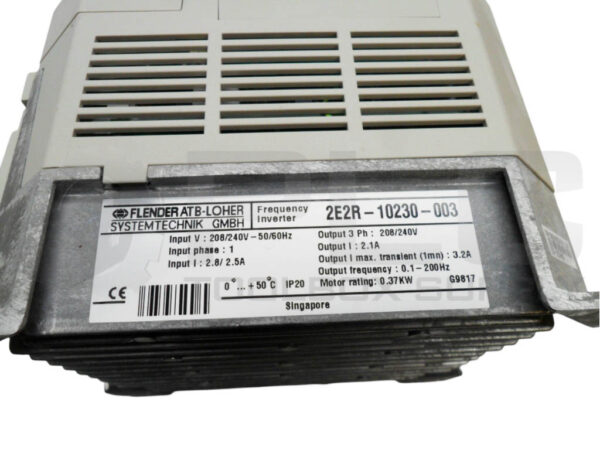 FLENDER 2E2R-10230-003 FREQUENCY CONVERTER 208-240V 50/60HZ 1PH 2.8/2.5A - Image 6