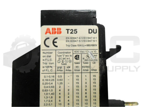 LOT OF 2 ABB T25 DU OVERLOAD RELAY 600VAC - Image 5