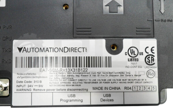 AUTOMATION DIRECT EA7-S6M-R+13X31B122 OPERATOR INTERFACE 5.75" - Image 5