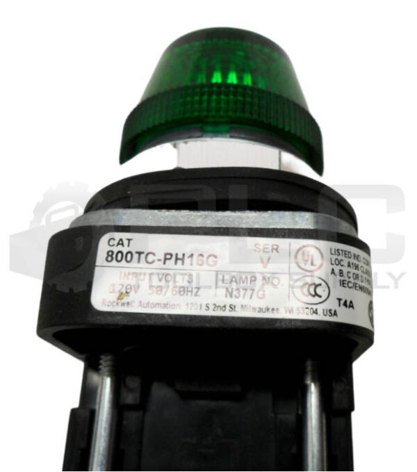 ALLEN BRADLEY 800TC-PH16G /V PILOT LIGHT GREEN W/ 800T-N326 /A COIL 120V 50/60HZ - Image 5