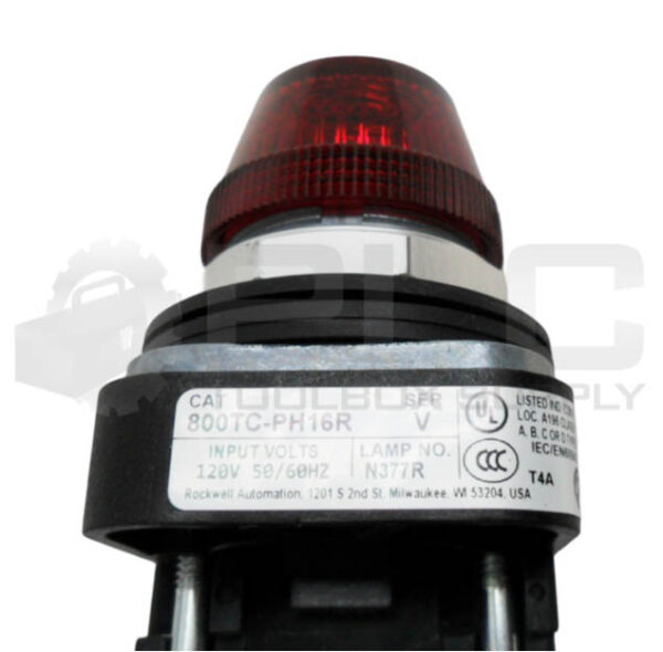 ALLEN BRADLEY 800TC-PH16R /V PILOT LIGHT RED W/ 800T-N326 /A COIL 120V 50/60HZ - Image 5