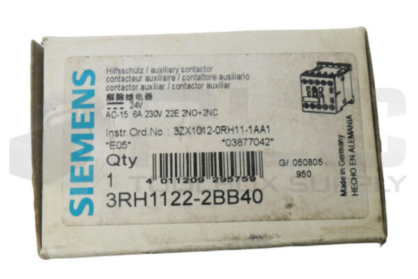 NEW SIEMENS 3RH1122-2BB40 AUXILIARY CONTACTOR 6A 230V *READ* - Image 7