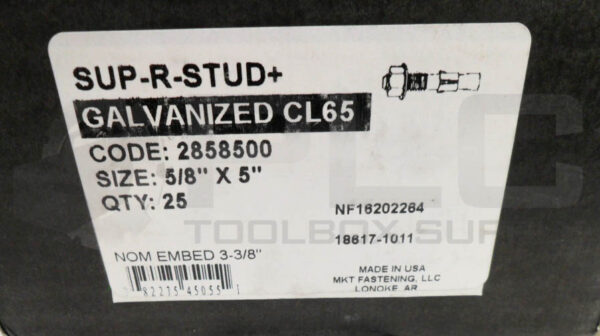 NEW BOX OF 25 MKT 2858500 WEDGE ANCHOR 5/8" X 5" - Image 4